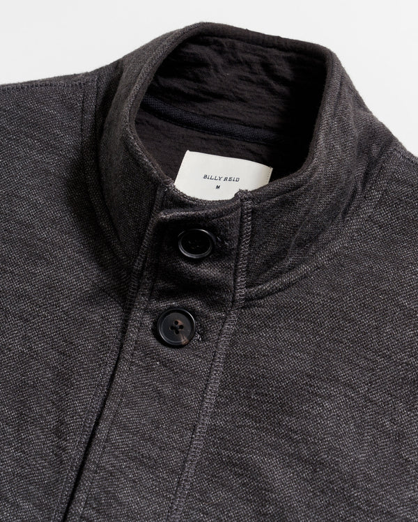 Slub Cotton Cardigan in Black