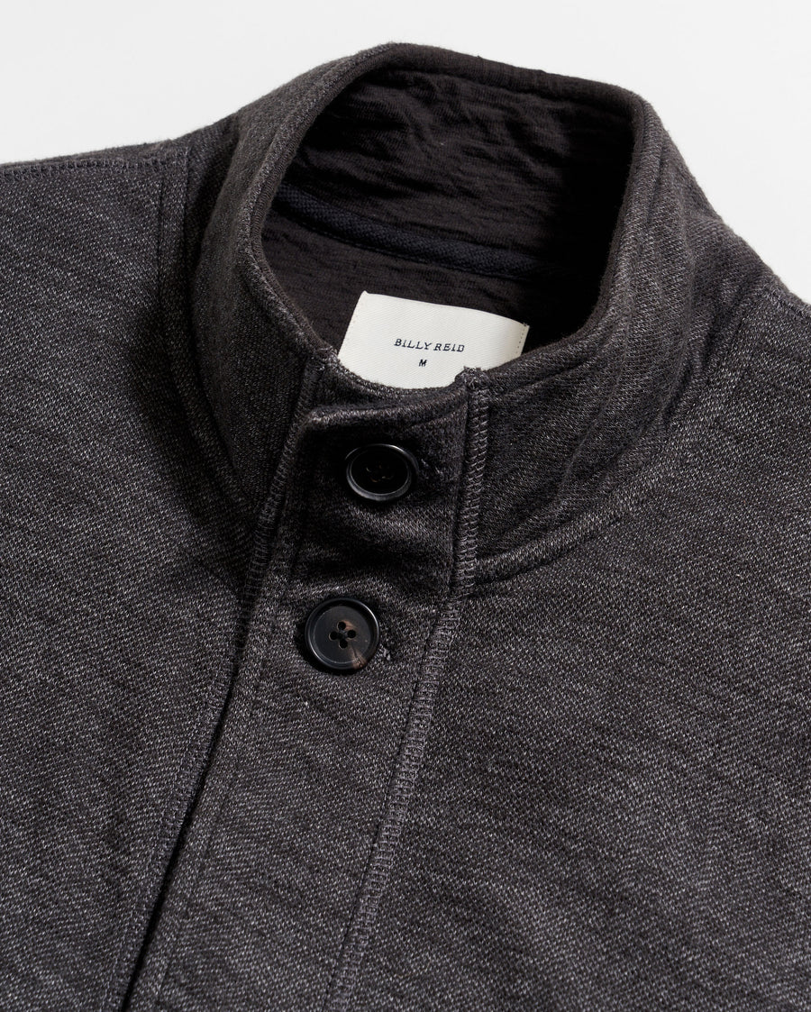 Slub Cotton Cardigan in Black