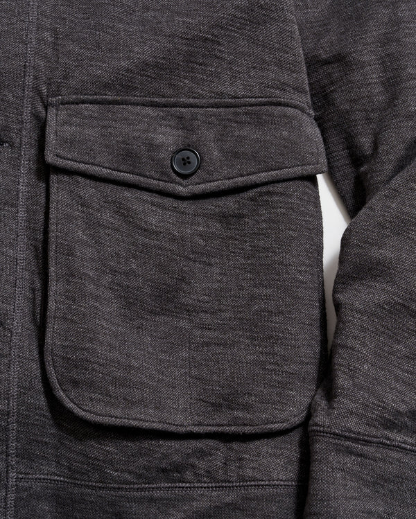 Slub Cotton Cardigan in Black
