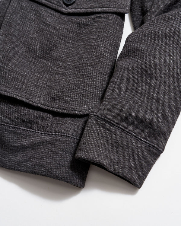 Slub Cotton Cardigan in Black