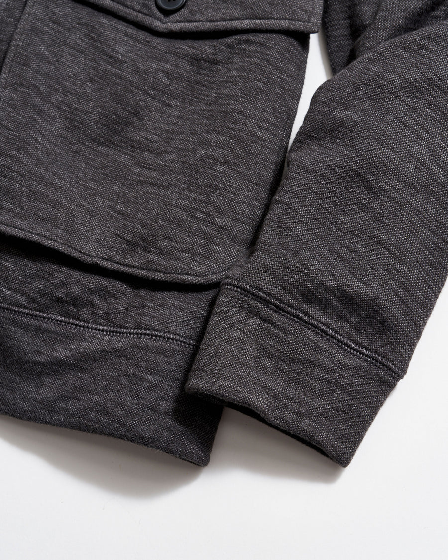 Slub Cotton Cardigan in Black