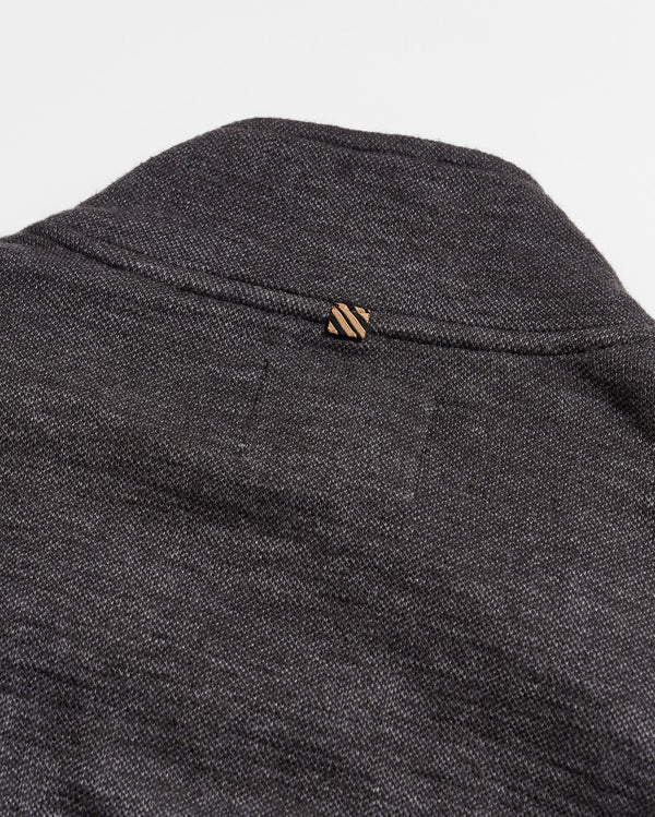 Slub Cotton Cardigan in Black