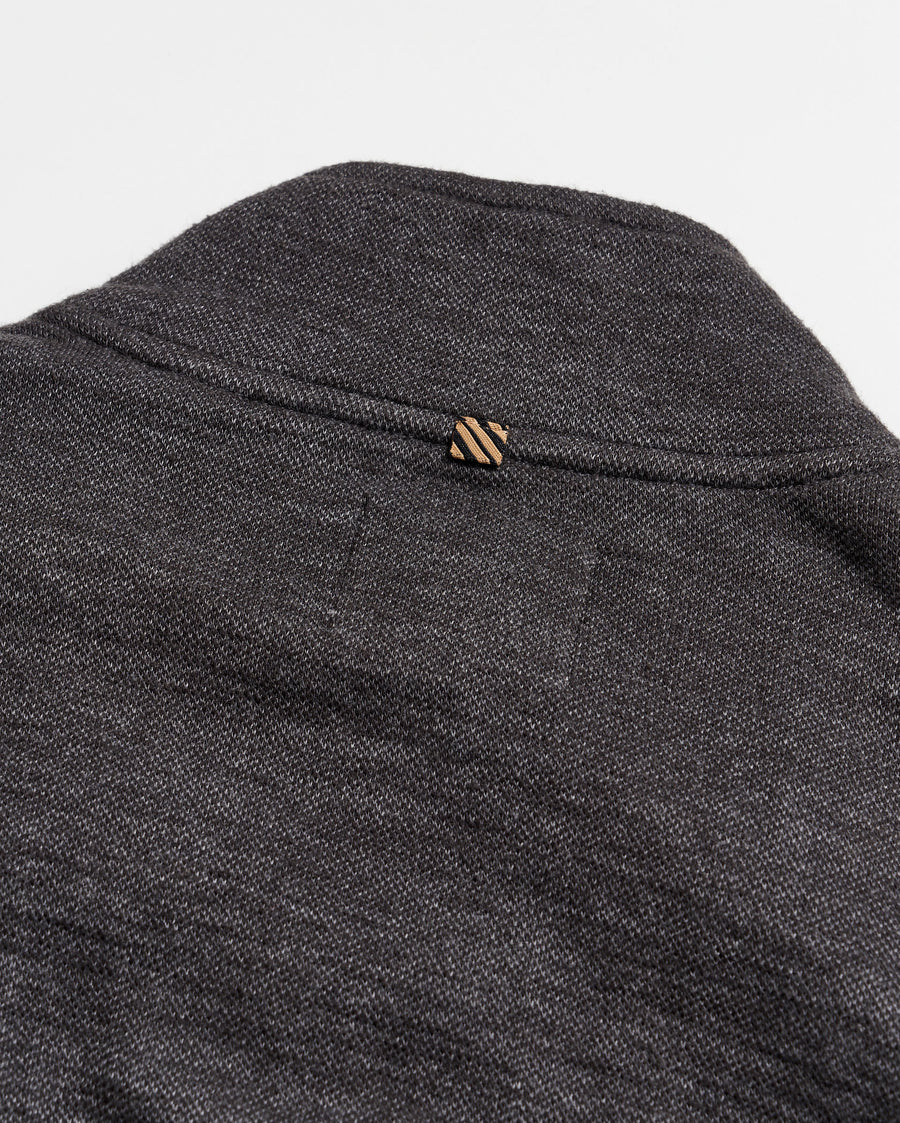 Slub Cotton Cardigan in Black