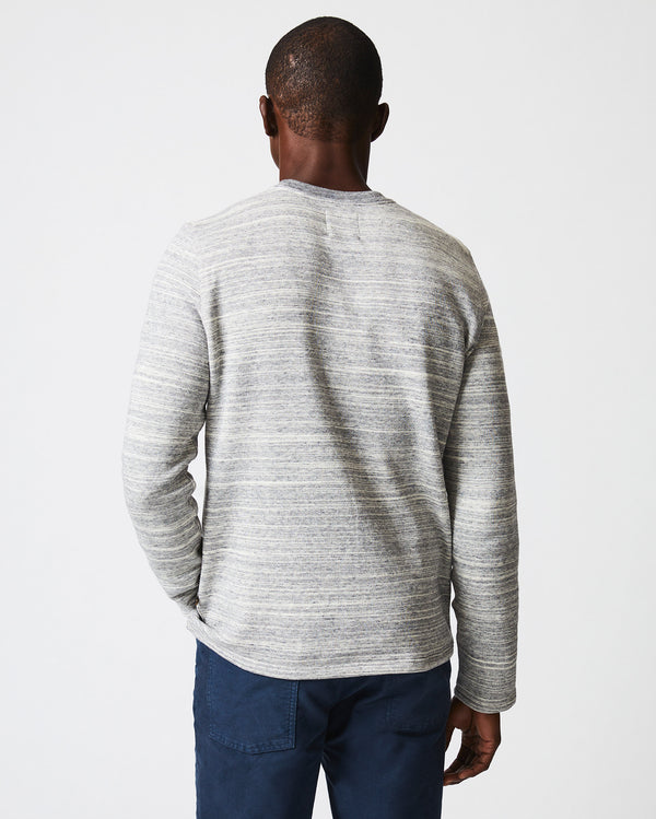 Terry Knit Crew in Light Grey