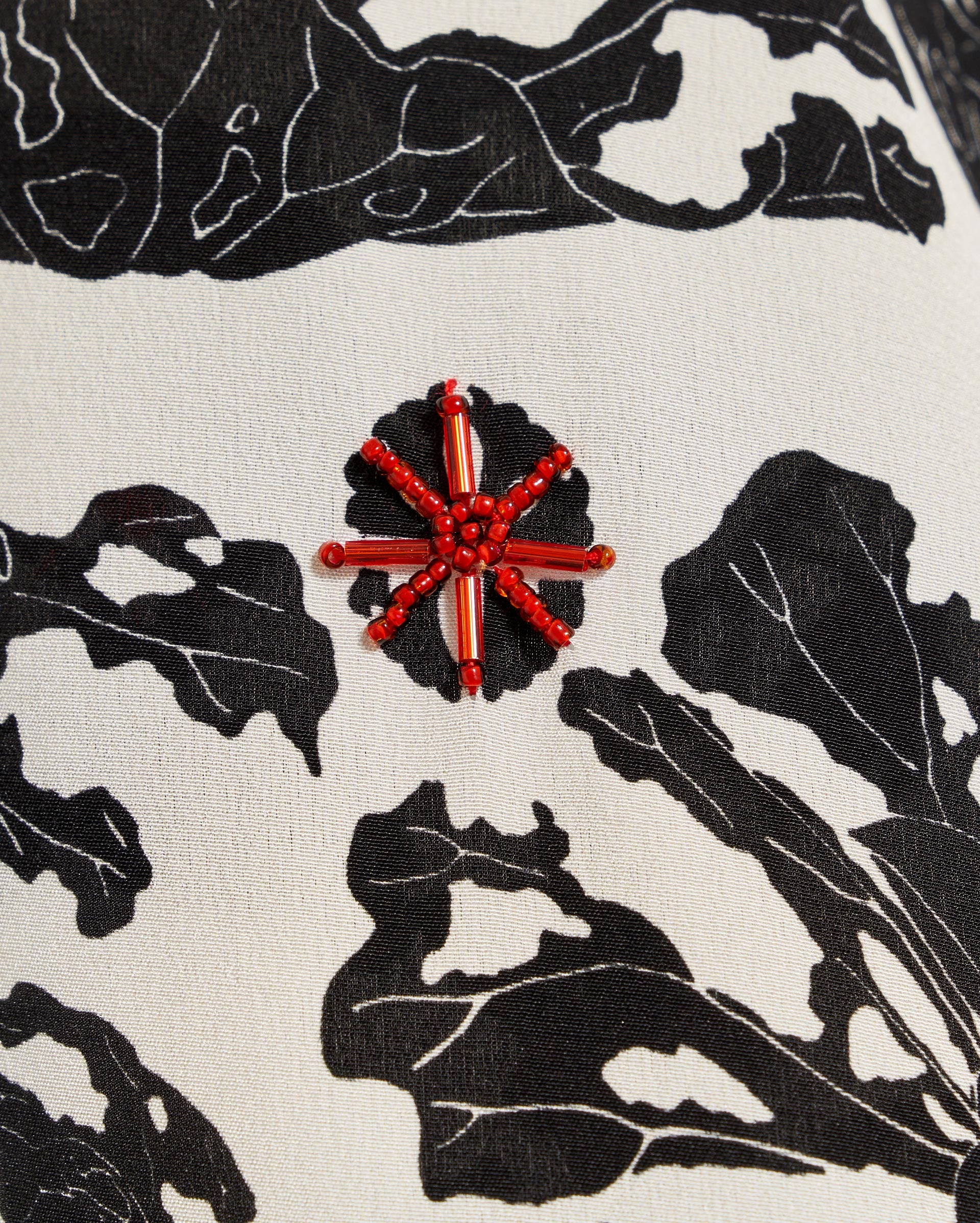 Banded Kaftan Blouse in Black/White