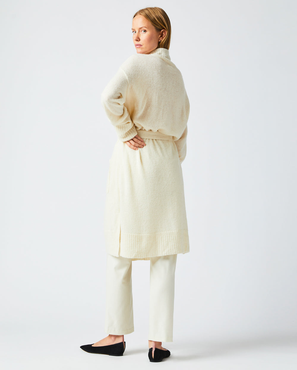 Cardigan Coat in Ivory