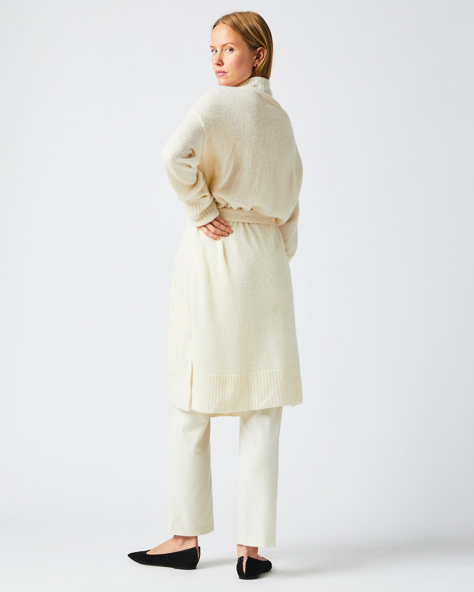 Cardigan Coat in Ivory