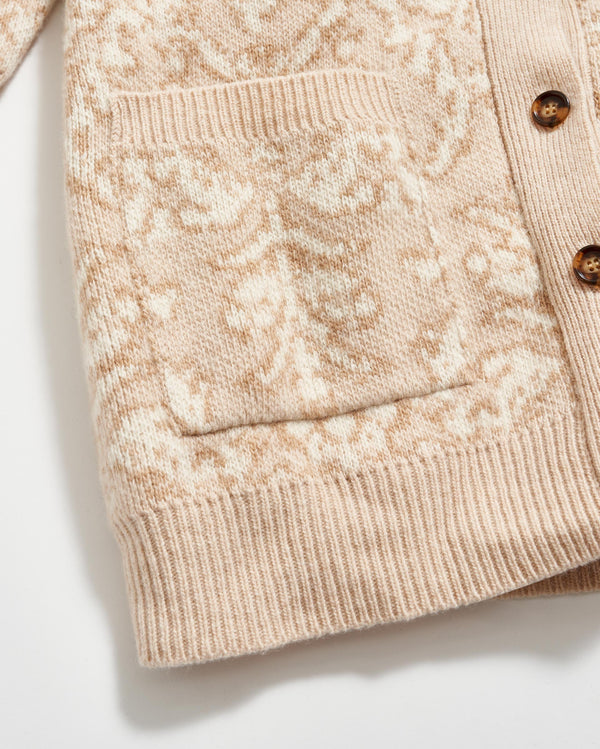 Boyfriend cardigan in Ivory/Beige