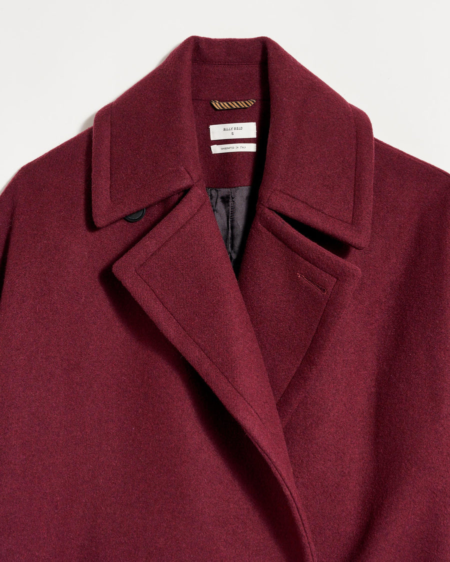 Cocoon Coat Solid in Burgundy