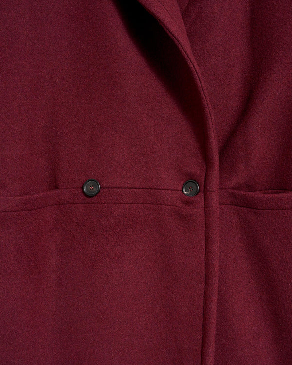 Cocoon Coat Solid in Burgundy