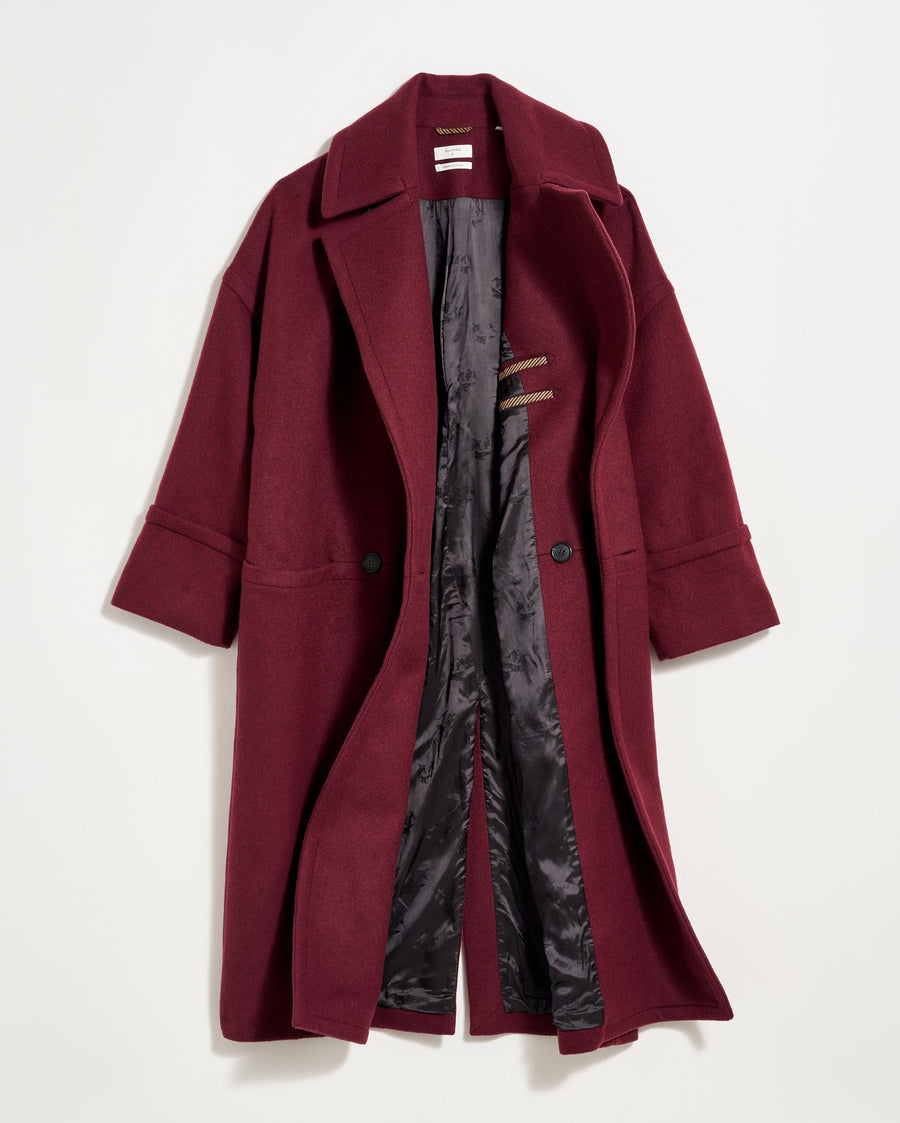 Cocoon Coat Solid in Burgundy