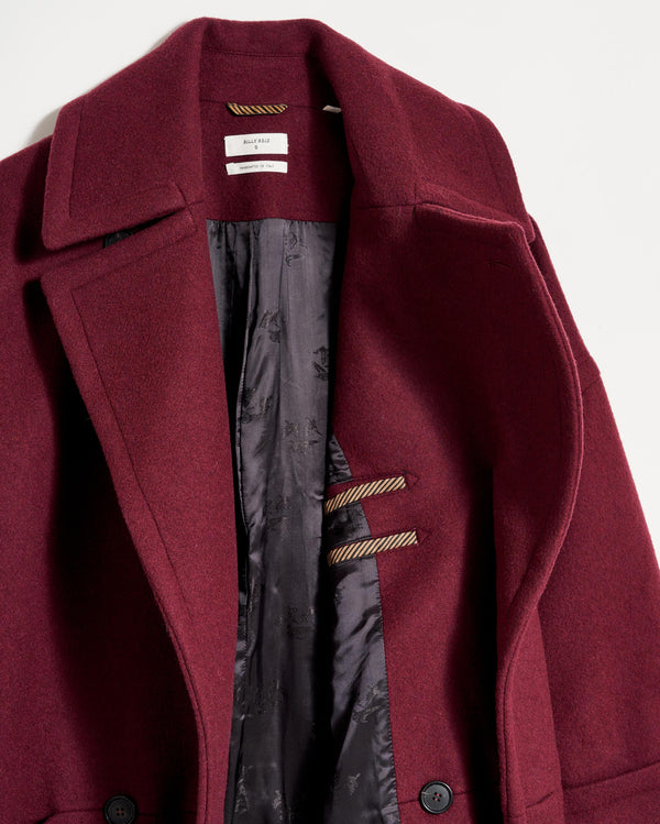 Cocoon Coat Solid in Burgundy