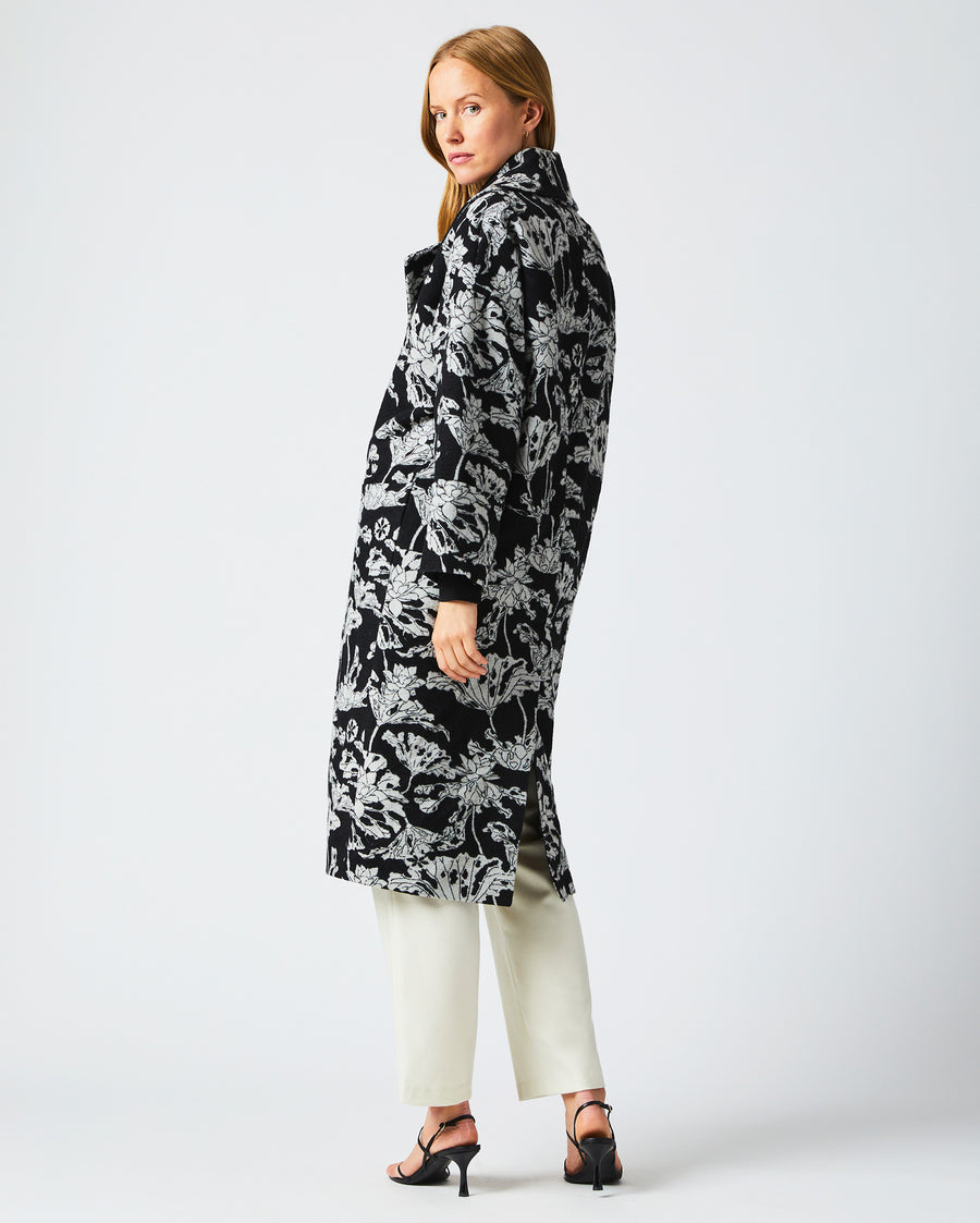 Cocoon Coat Custom in Black/White