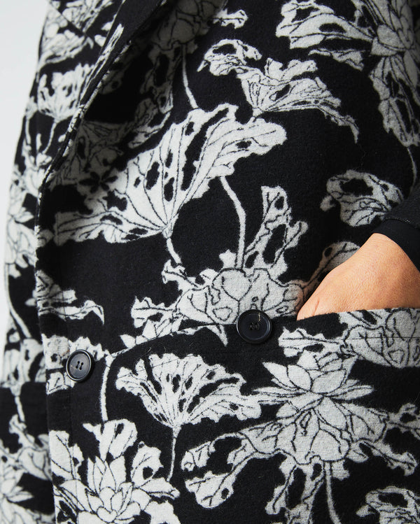Cocoon Coat Custom in Black/White