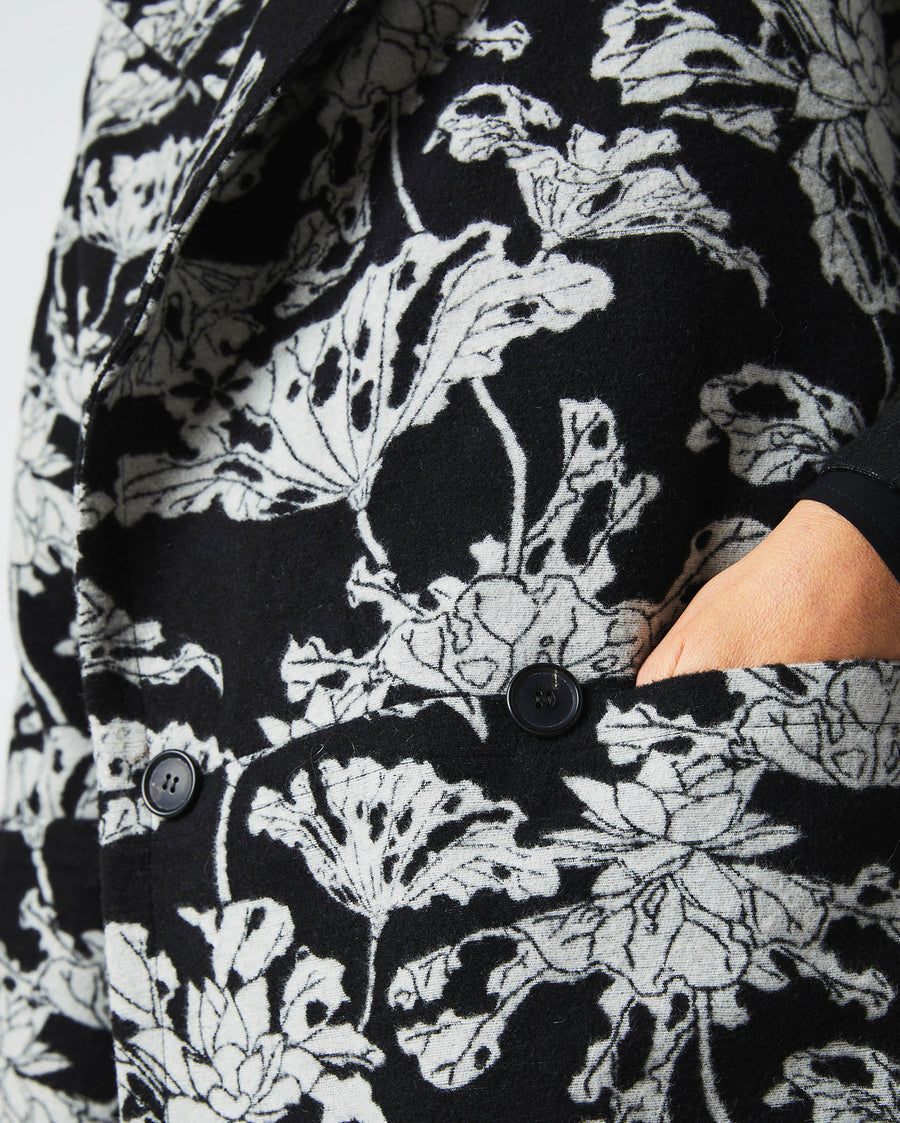 Cocoon Coat Custom in Black/White