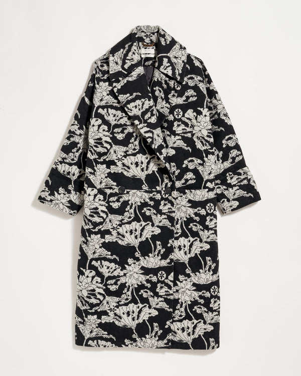 Cocoon Coat Custom in Black/White