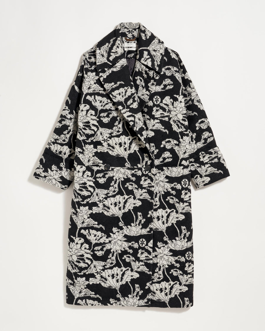 Cocoon Coat Custom in Black/White