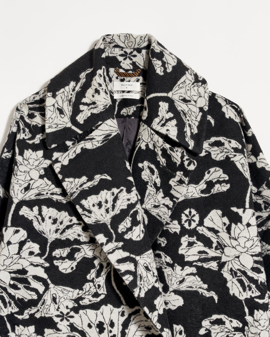 Cocoon Coat Custom in Black/White