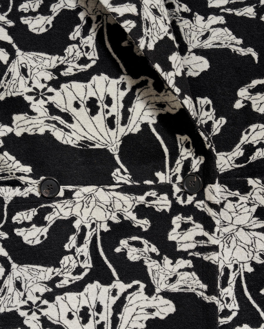 Cocoon Coat Custom in Black/White