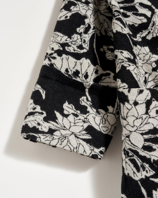 Cocoon Coat Custom in Black/White