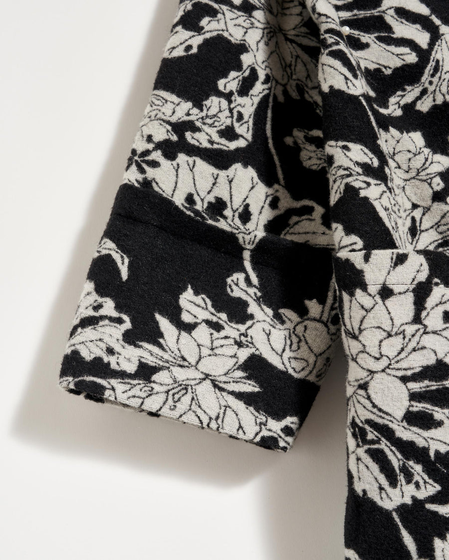 Cocoon Coat Custom in Black/White