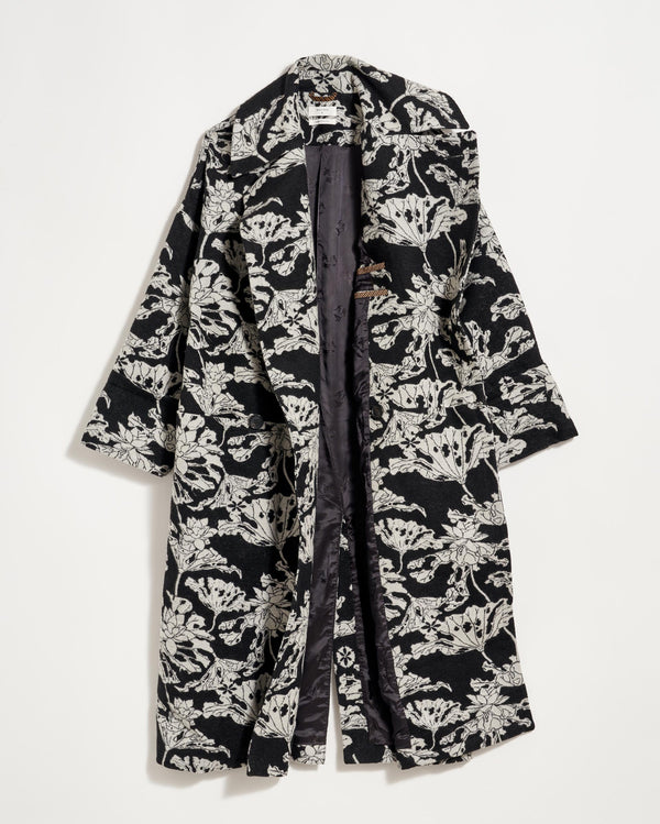 Cocoon Coat Custom in Black/White