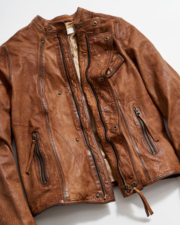 Biker Jacket in Brown