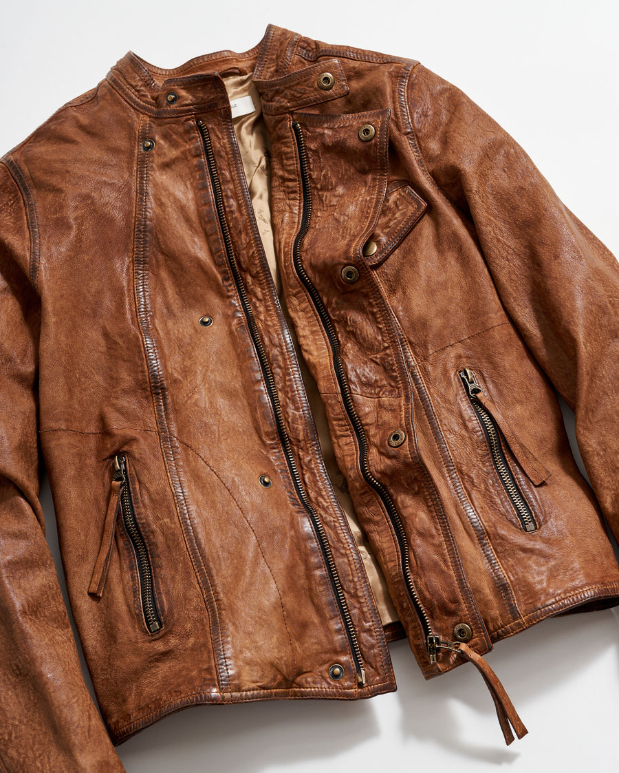 Biker Jacket in Brown