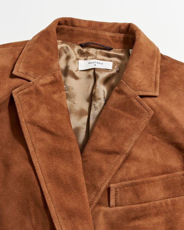 Suede Blazer in Cognac