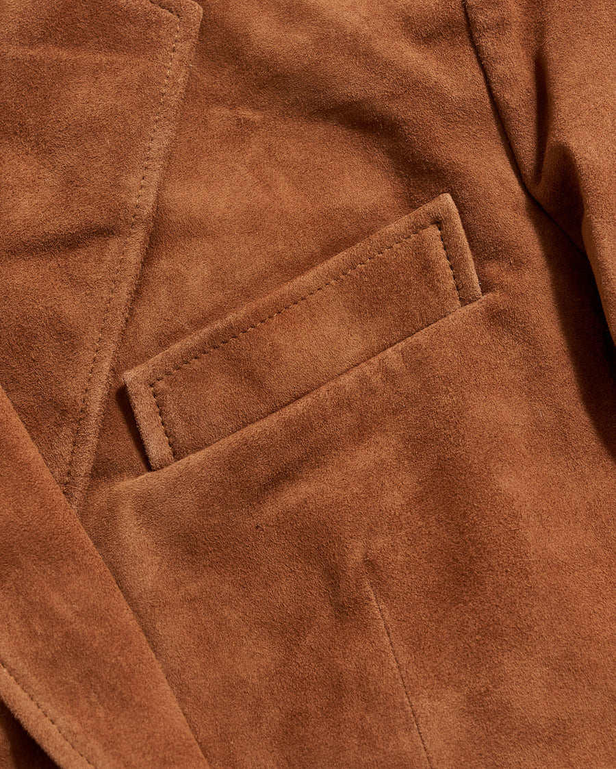 Suede Blazer in Cognac