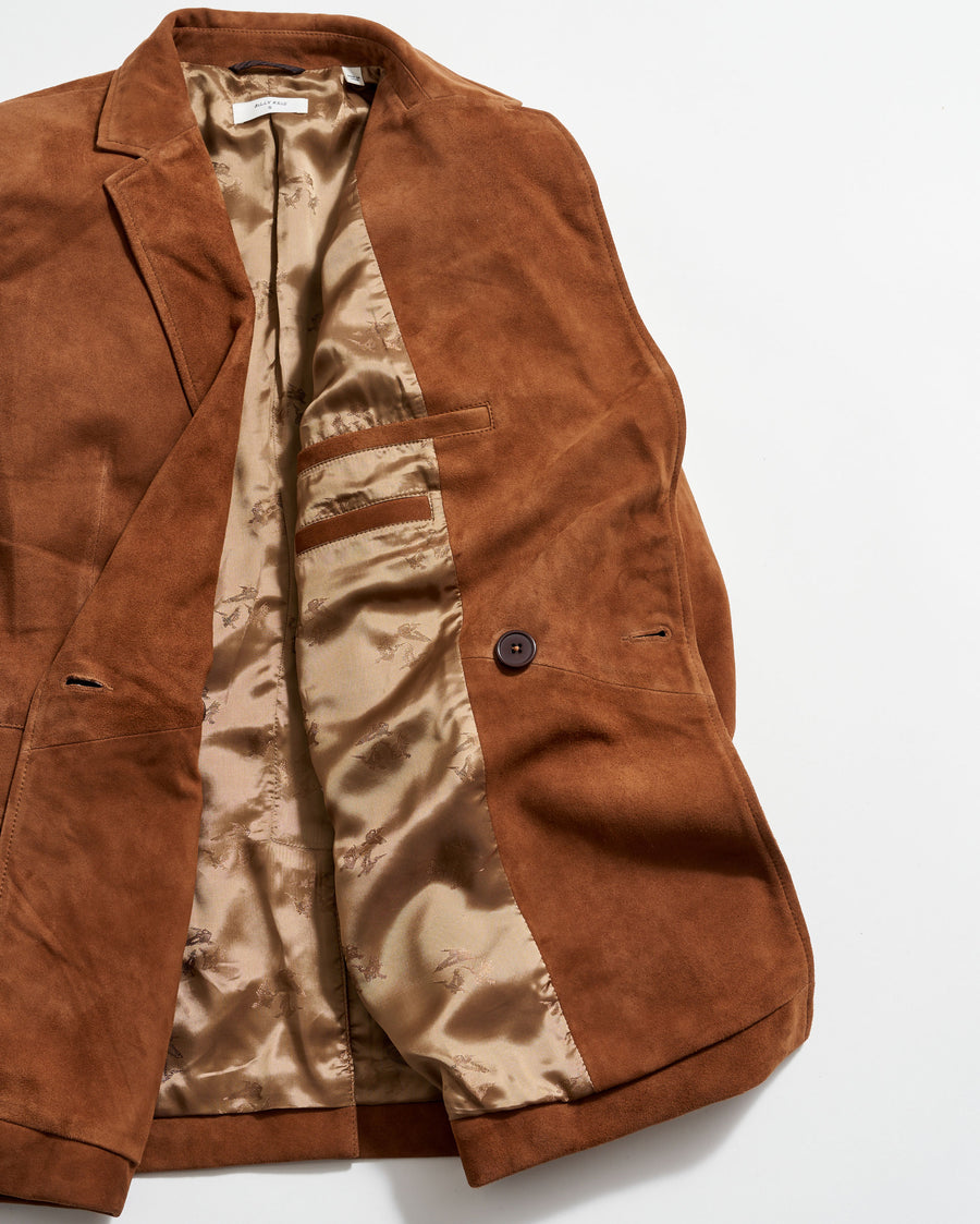 Suede Blazer in Cognac