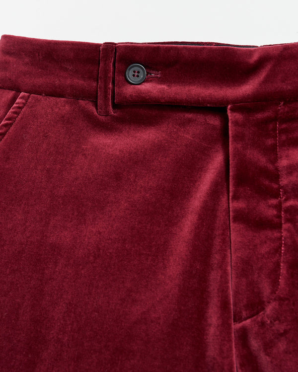 Tab Cropper Trouser in Maroon