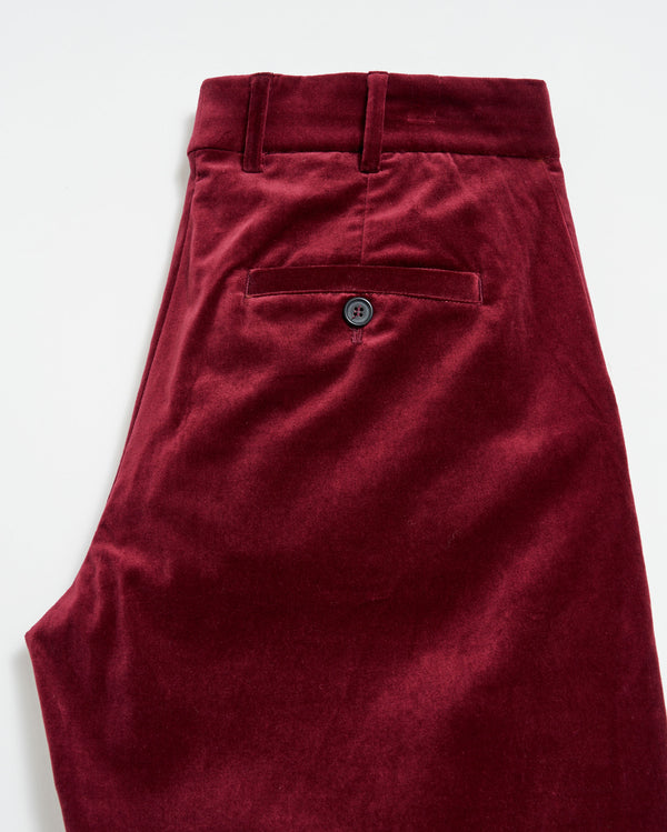 Tab Cropper Trouser in Maroon