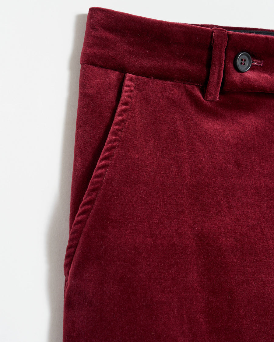 Tab Cropper Trouser in Maroon