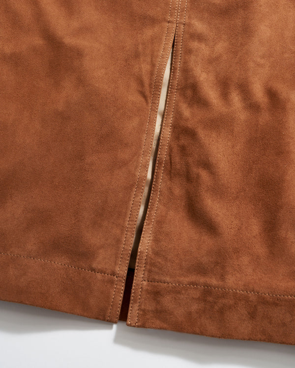 A Line Suede Skirt in Cognac