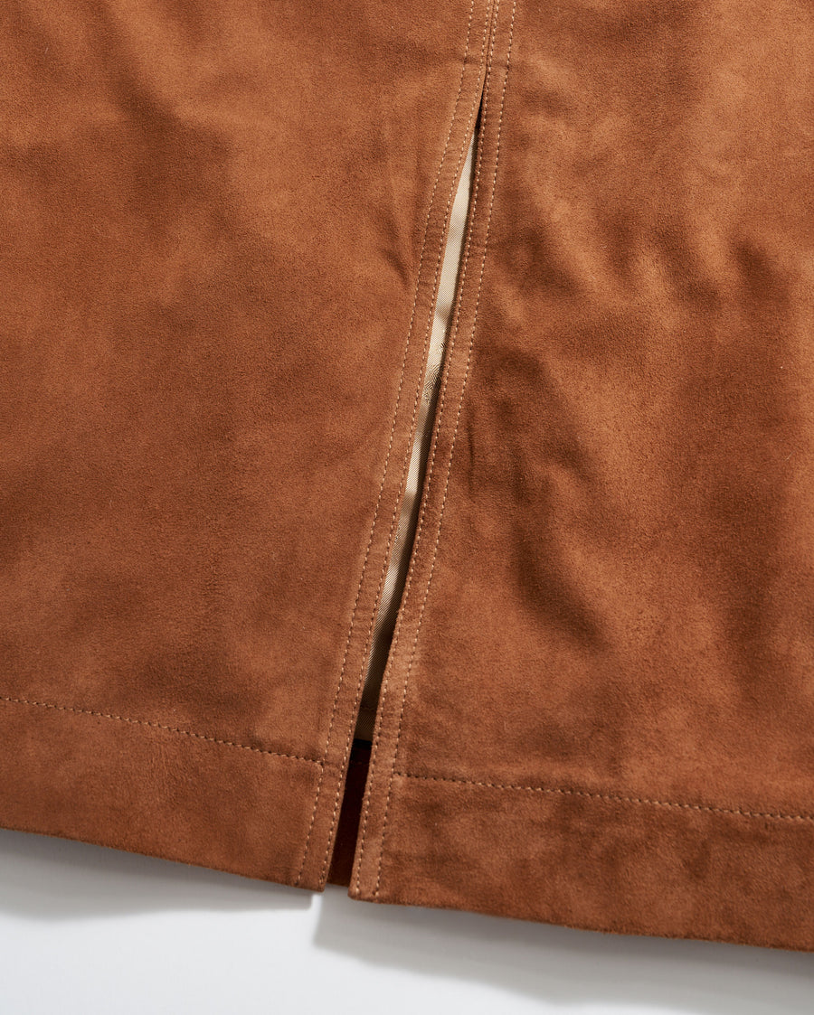 A Line Suede Skirt in Cognac
