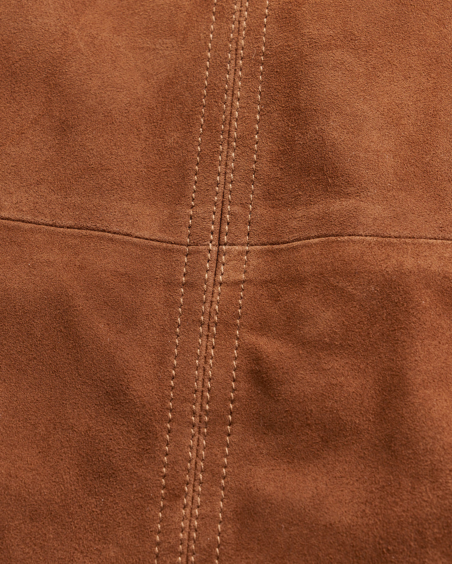A Line Suede Skirt in Cognac