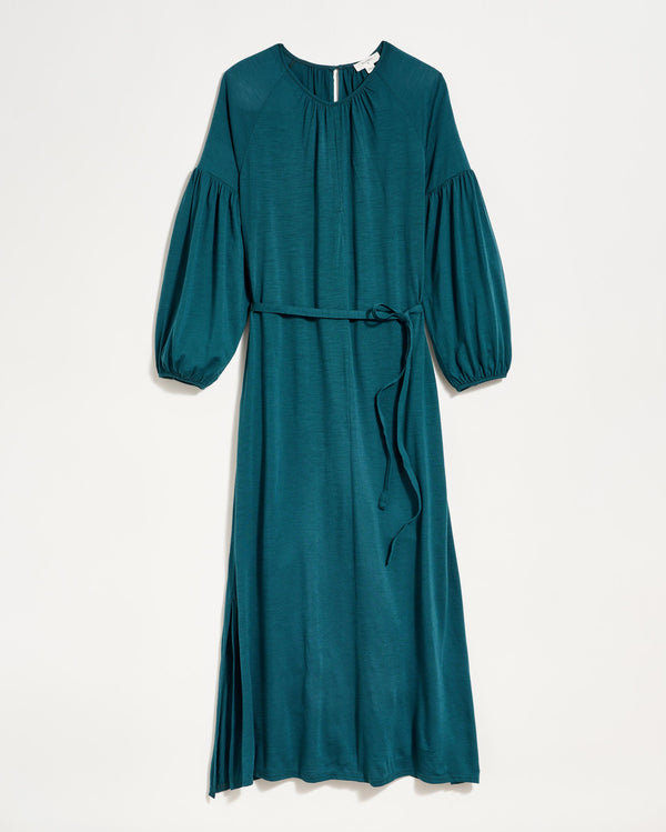 Keyhole Midi Dress in Teal