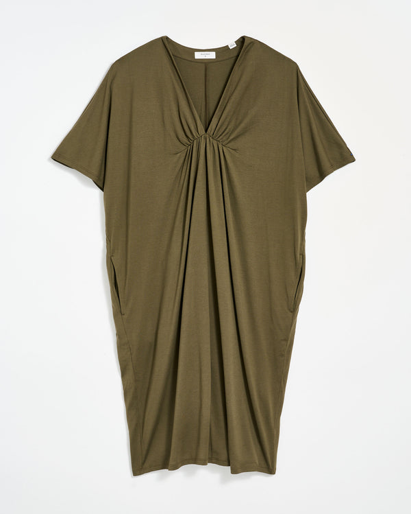 Cocoon Knit Dress in Dark Green