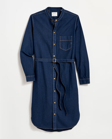 Shoals Denim Shirttail Dress in Double Dye