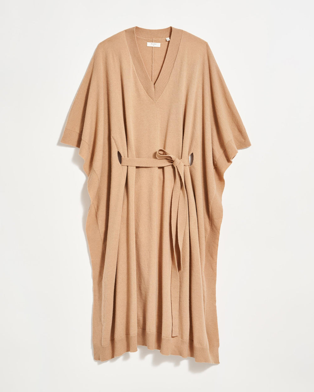 Poncho Sweater Dress in Camel