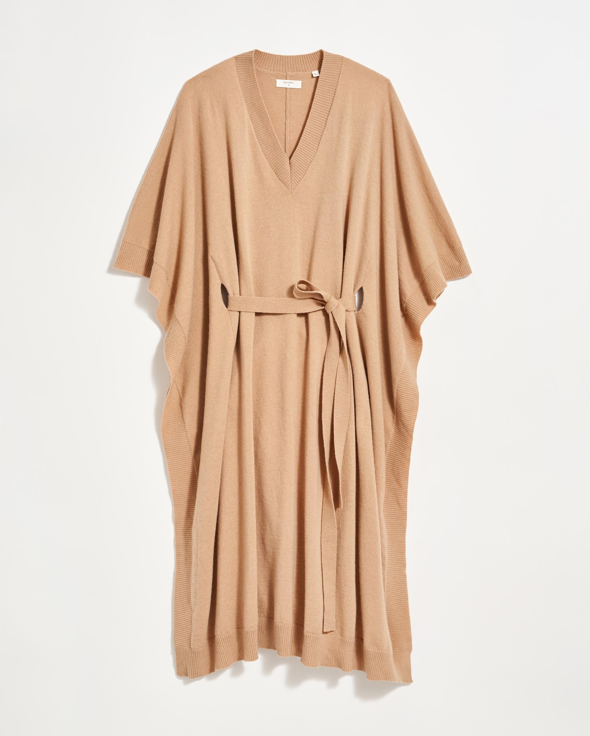 Poncho Sweater Dress in Camel
