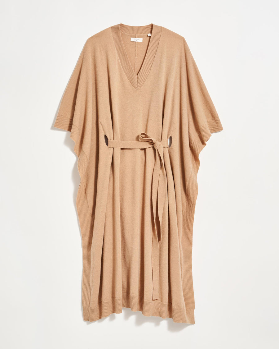 Poncho Sweater Dress in Camel
