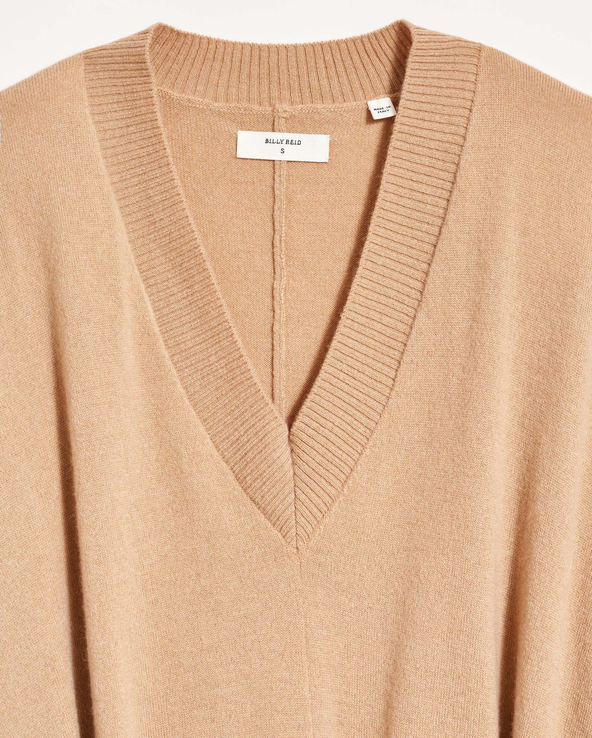 Poncho Sweater Dress in Camel