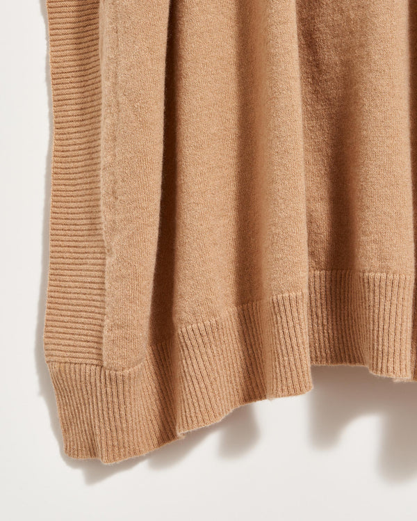 Poncho Sweater Dress in Camel