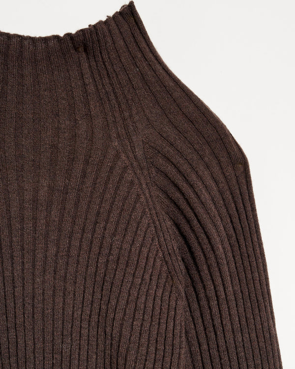 Turtleneck Sweater Dress in Coffee Bean