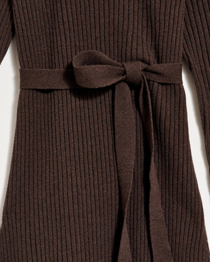 Turtleneck Sweater Dress in Coffee Bean