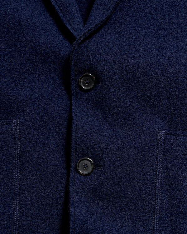 Boiled Wool Sport Coat in Navy