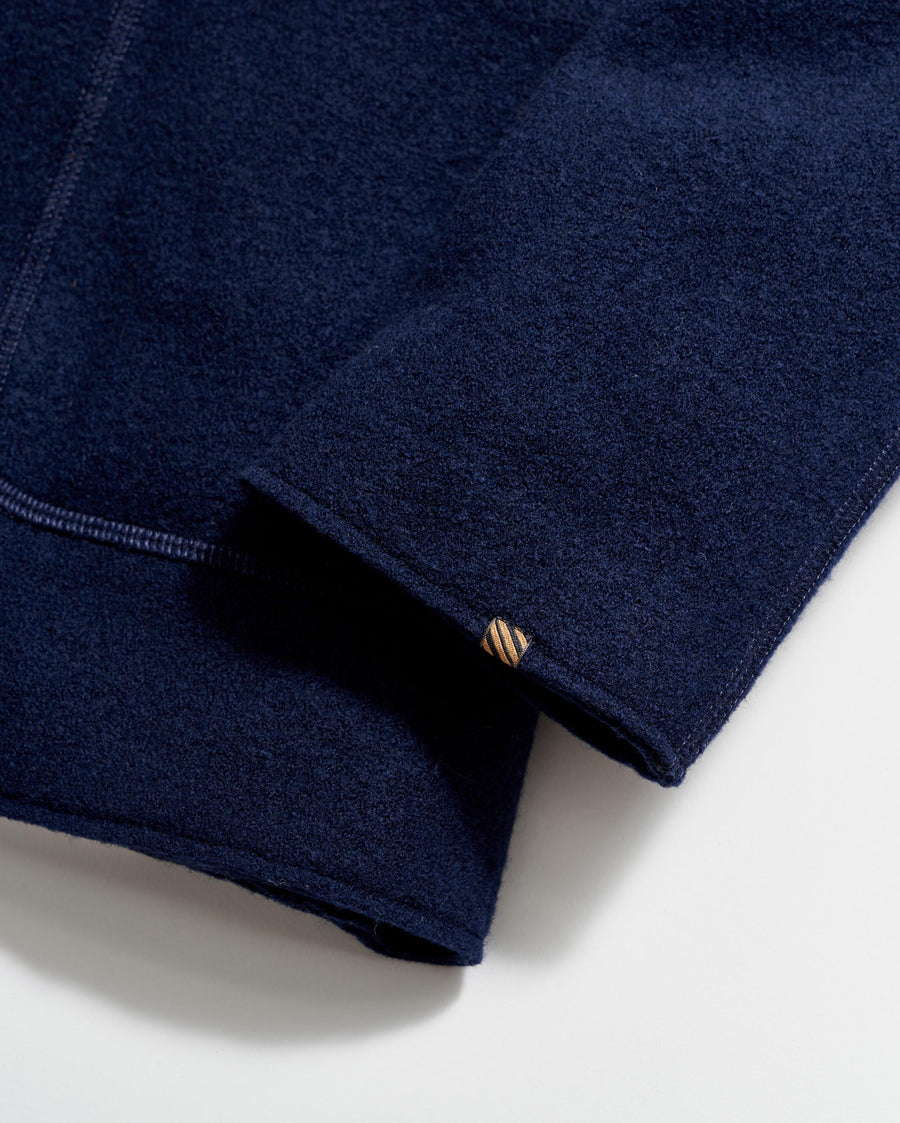 Boiled Wool Sport Coat in Navy