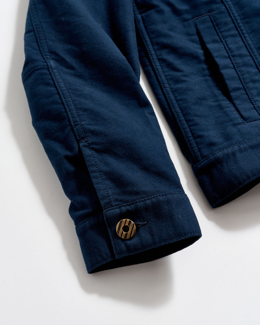 Moleskin Tupelo Trucker Jacket in Carbon Blue
